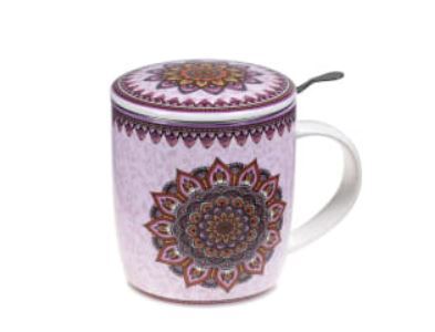 Lilanes Mandala - Teetasse mit Sieb und Deckel